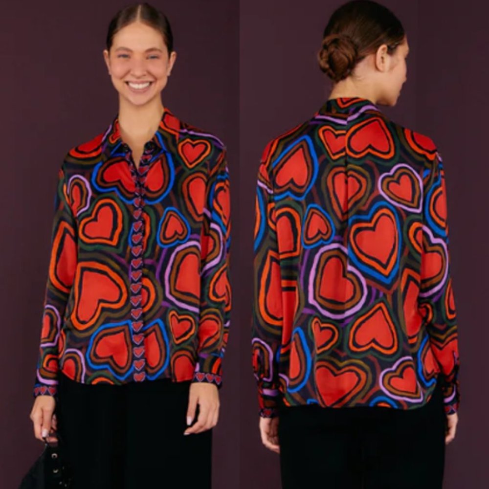 Rainbow Wild Hearts Lenzing™ Ecovero™ Viscose Shirt